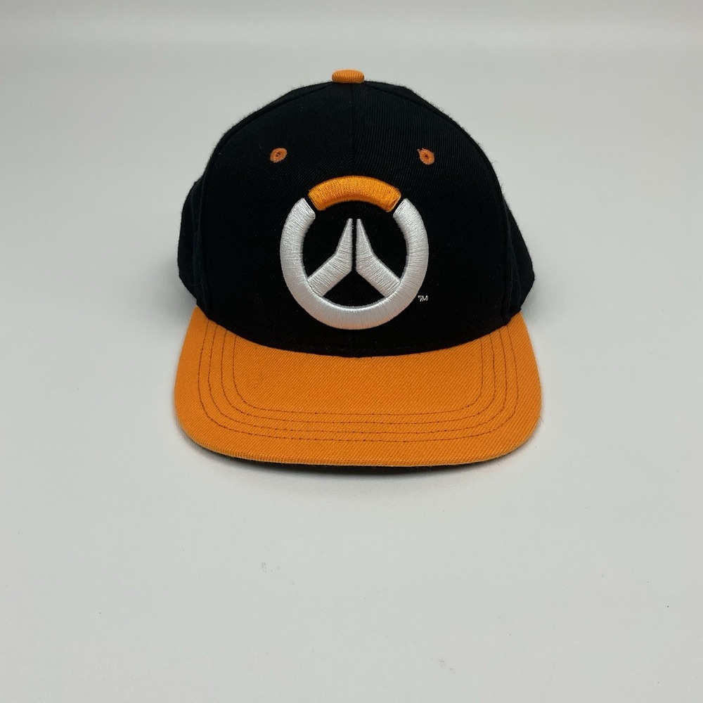 Overwatch Snapback Hat JINX Blizzard Black‎ Orange Logo Gamer Cap Adjustable